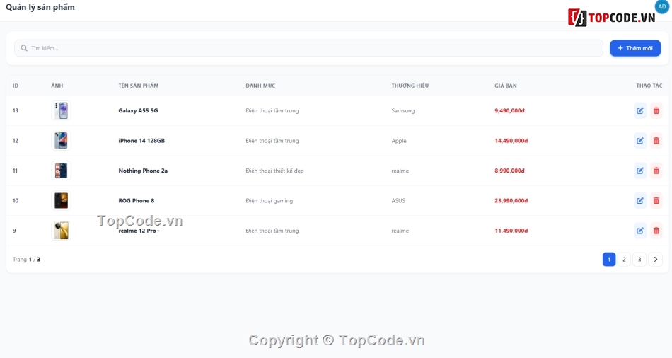 đồ án php,php mysql,Web điện thoại